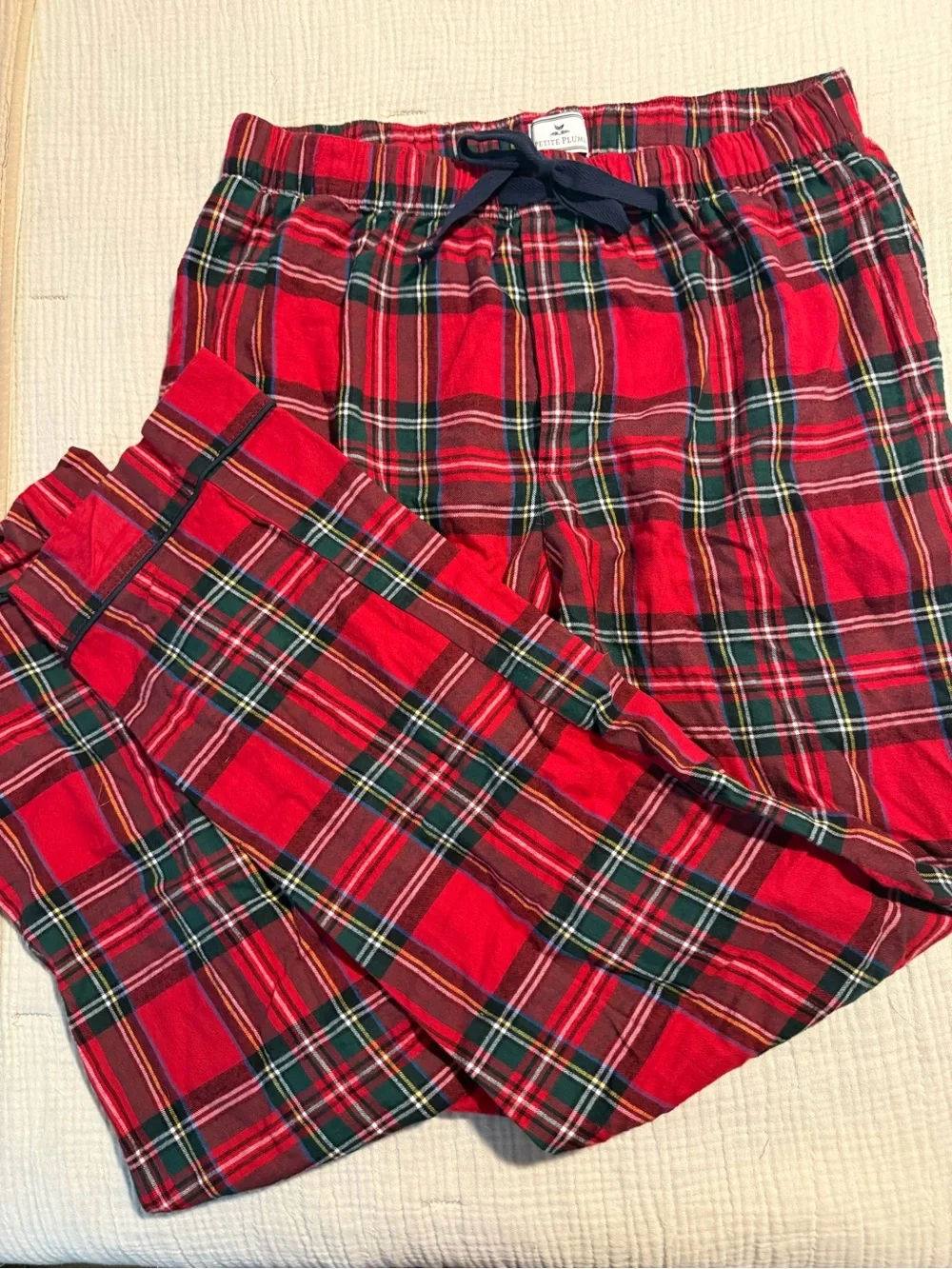 Petite Plume Imperial Tartan Flannel Pajamas. Pants Only size L